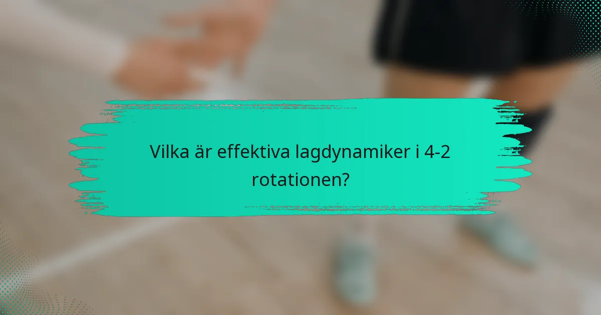 Vilka är effektiva lagdynamiker i 4-2 rotationen?